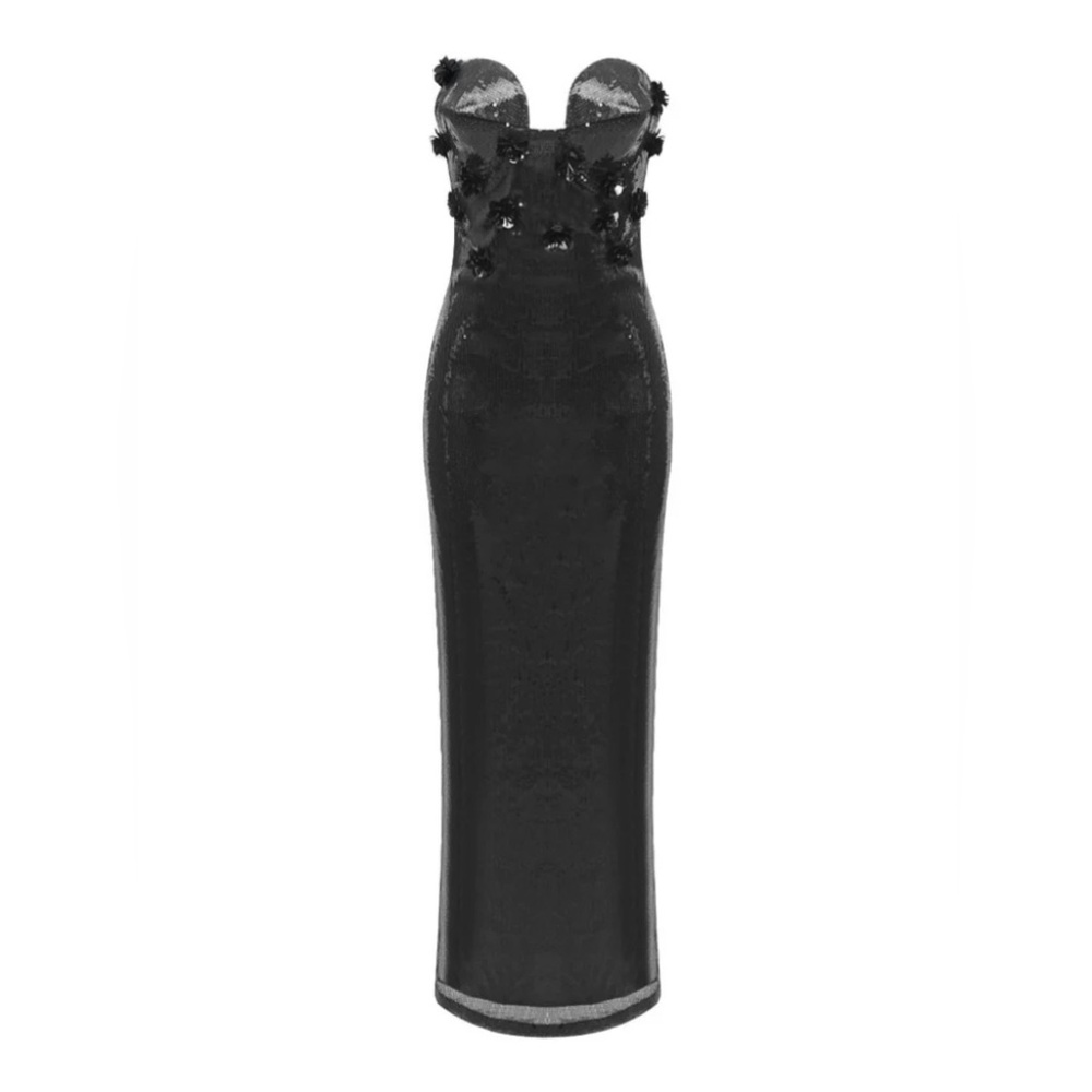 Mew Mews Libra Strapless Flower Sequin Dress